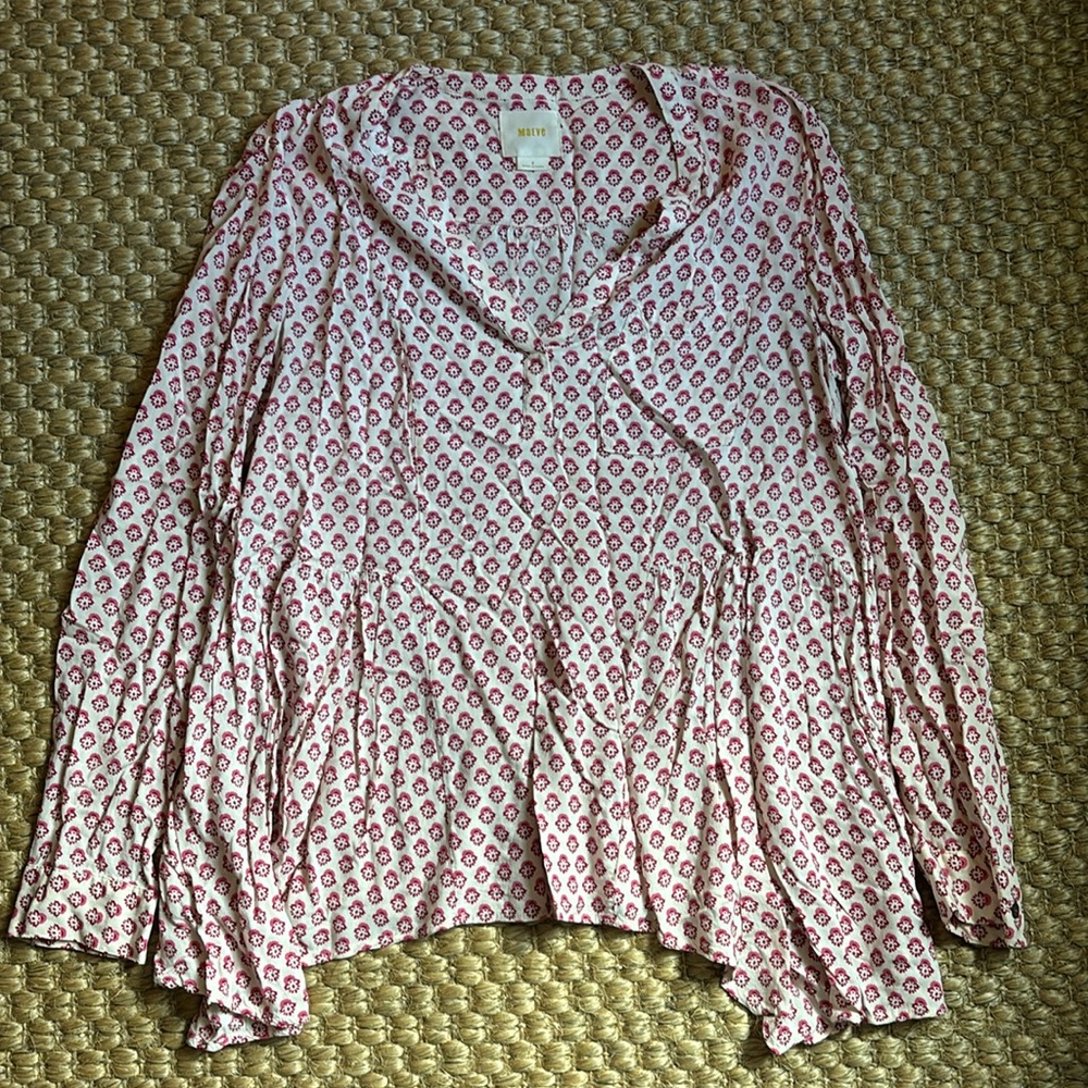 Anthropologie Pink Patterned Blouse